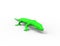 3d rendering of a green lizard isolated in white studio background