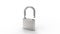 3d rendering of a grey padlock isolated in white studio background