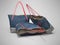 3D rendering of group beach bag for sale isolated on gray background with shadow