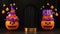 3d rendering halloween background podium display 316