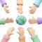 3D Rendering of hand reach out to earth icon concept of World Environment Day