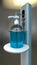 3D rendering hands free Sanitizer Stand, this equipment without touching hand sanitizer, touchless equipment concept