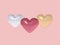 3d rendering heart shape glossy white pink gold love surprise valentine gift concept