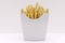 3D rendering - High resolution image French Fries box, template isolated on white background, high quality