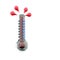 3D rendering high thermometer score icon. 3d render hot weather icon. High thermometer score