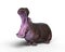 3D rendering of a Hippopotamus with jaws wide open isolated on a white background