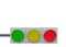 3d rendering. horizontal red, yellow and green traffic light signal with clipping path isolated on white background