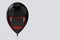 3d rendering. horror halloween monster mouth black balloon with clipping path on gray copy space background
