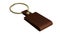 3d rendering of House key in an old leather keychain brown color