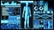 3D Rendering Human Body and DNA double helix Scan Analysis Abstract Medical Futuristic HUD Display Screen interface