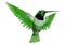 3D Rendering Hummingbird on White