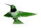 3D Rendering Hummingbird on White