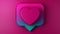 3D rendering icon heart magenta background 139