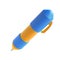 3d rendering icon office school pen stationery writing. Blue and yellow colors. Symbol illustration editable isolated