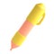 3d rendering icon office school pen stationery writing. Yellow and pink colors. Symbol illustration editable isolated transparent