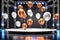 3d rendering illustration modern Empty concert stage with balloons light DesignAI generated