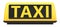 3d rendering Illustration of New York City style taxi sign for cab Isolated on white background. Front view of Yellow