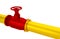 3D rendering illustration red crane and yellow tube