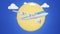 3D Rendering illustration of traveler Airplane and sun on blue sky background