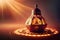 3D rendering indian lamp for diwali celebration on soft background