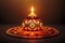 3D rendering indian lamp for diwali celebration on soft background