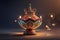 3D rendering indian lamp for diwali celebration on soft background