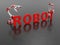 3D rendering - industrial robotic arms placing the ROBOT text