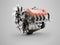 3d rendering internal combustion engine on gray background with shadow