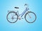 3d rendering isolated bike with trunk from the back on blue background with shadow