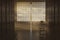 3d rendering of japanese wooden corridor with shoji sliding doors in the evening sunlight