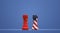 3d rendering  king chess China vs America Trade War concept