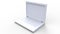 3d rendering of a laptop isolated in white background