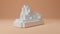 3d rendering of a large-pixel sphinx figure. minecraft Egyptian statues of ancient pyramids. The idea of ancient art in modern