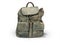 3D rendering leather school backpack on white background with shadow