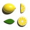 3D rendering lemon tropical fruit