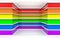 3d rendering. LGBT rainbow color horizontal bar pattern corner wall and floor background.