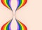 3d rendering. lgbt rainbow color pattern curve on vanilla background