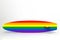 3d rendering. lgbt rainbow color surfboard with clipping path on gray background