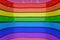 3d rendering. lgbtq rainbow color curve panels wall background