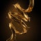 3d rendering, liquid spiral gold splash, artistic paint metallic jet, shiny wave, golden splashing clip art, abstract design