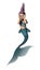 3D Rendering Little Mermaid on White