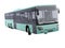 3d rendering long travel bus turns on white background no shadow