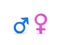 3D Rendering of male and female gender symbols