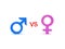 3D Rendering of male versus female gender symbols