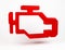 3D rendering. Malfunction or check engine car light symbol, dash board