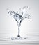 3D rendering of the martini glass with water drops