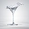 3D rendering of the martini glass with water drops