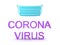 3D Rendering of medical mask and text saying corona virus