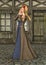 3D Rendering Medieval Lady