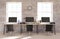 3D rendering meeting room with chairs , wooden table ,mock up , copy space